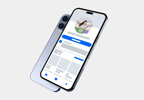 Phone showing a social profile with the Year of the Nurse 2020 frame applied around the profile photo.